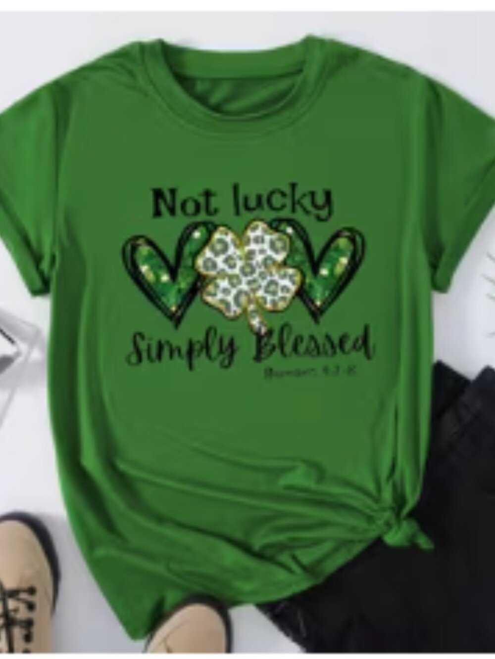 Plus Size Casual T-shirt, Women's Plus Heart & Slogan Print Short Sleeve